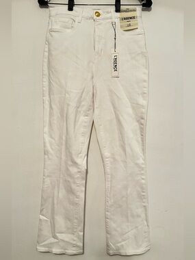 L'AGENCE Mira ultra high rise cropped White Jeans